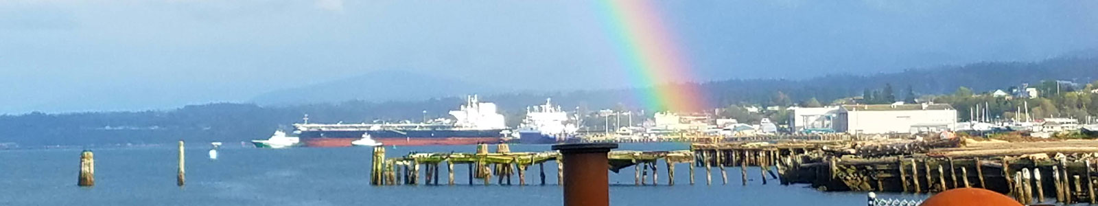 Rainbow over water