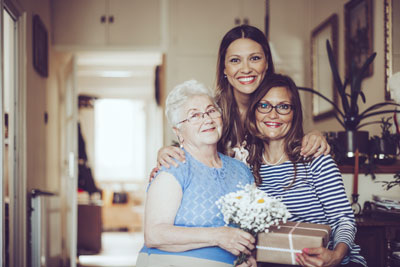Three smiling women